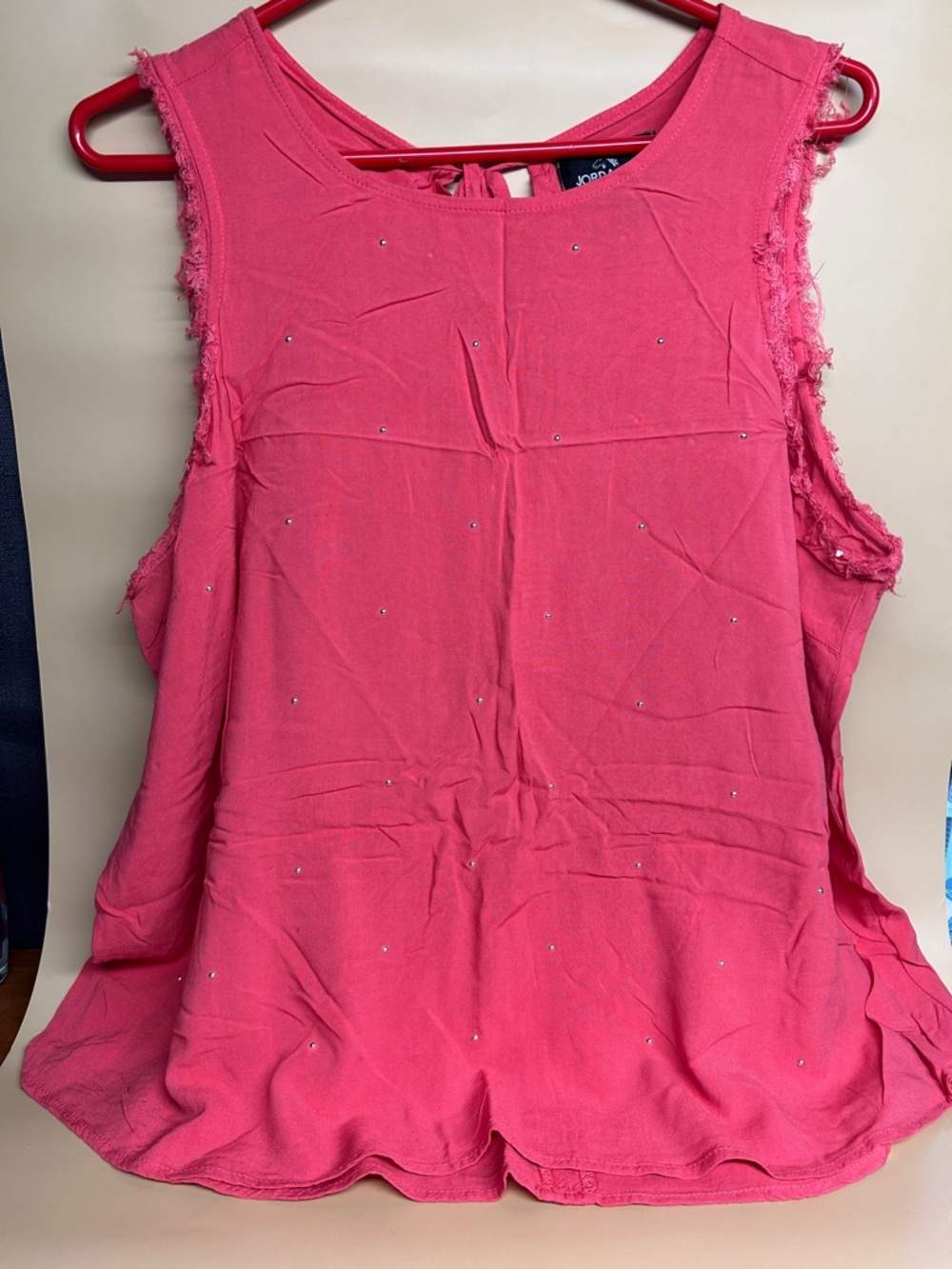 Jordache Hot salmon Pink Embellished Sleeveless Tank size XXL